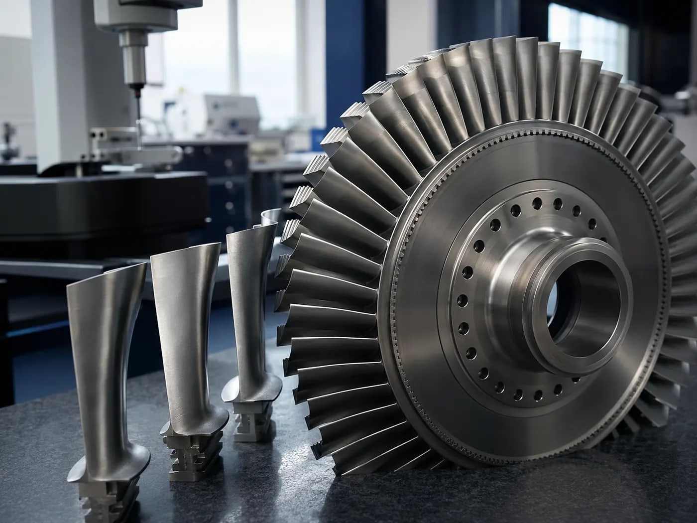 Aircraft component inspection beside a structured sourcing workspace