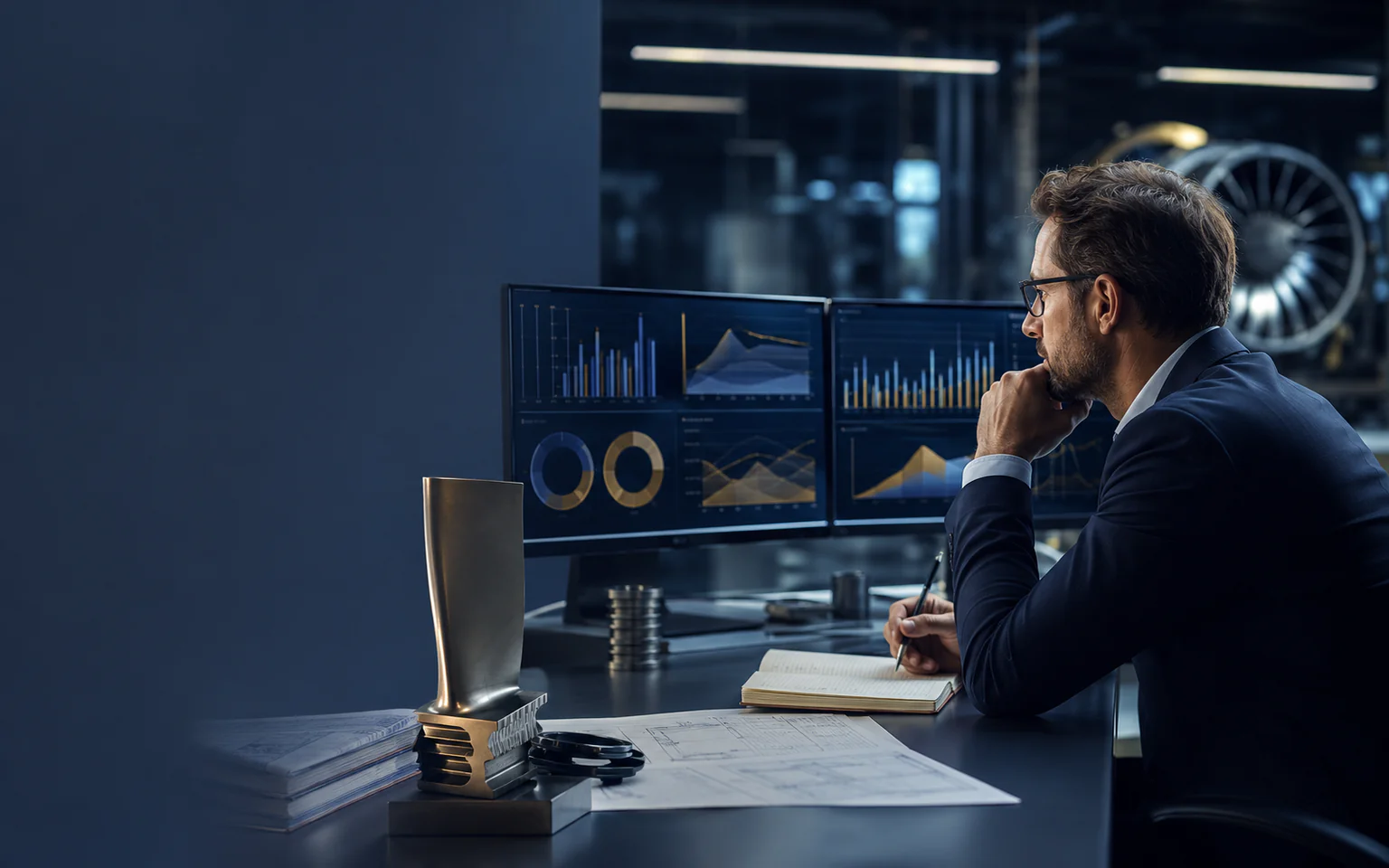 Aviation market analyst reviewing component activity and source records